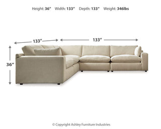 Elyza 5-Piece Sectional Chenille