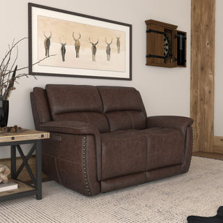 Beau Fabric Power Reclining Loveseat with Power Headrests