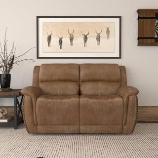 Beau Fabric Power Reclining Loveseat with Power Headrests