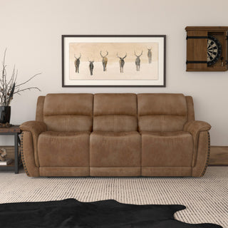 Beau Fabric Power Reclining Sofa with Power Headrests