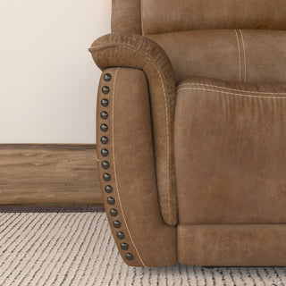 Beau Fabric Power Reclining Sofa with Power Headrests