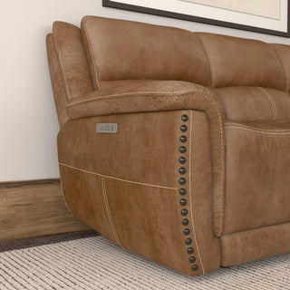 Beau Fabric Power Reclining Sofa with Power Headrests