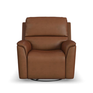 Henry Leather Power Swivel Gliding Recliner with Power Headrest, Lumbar, Heat & Massage
