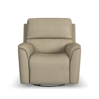 Henry Leather Power Swivel Gliding Recliner with Power Headrest, Lumbar, Heat & Massage
