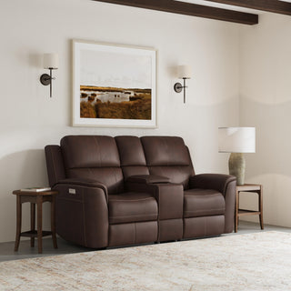 Henry Power Reclining Loveseat with Console & Power Headrests & Lumbar