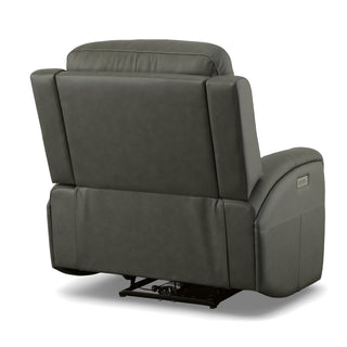 Linden Leather Power Swivel Gliding Recliner with Power Headrest, Lumbar, Heat & Massage