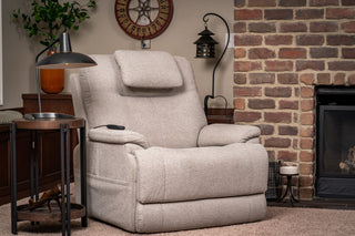 Zecliner Model 1 Fabric Power Sleep Recliner with Power Headrest & Lumbar