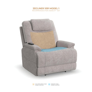 Zecliner Model 1 Fabric Power Lift Sleep Recliner with Power Headrest & Lumbar