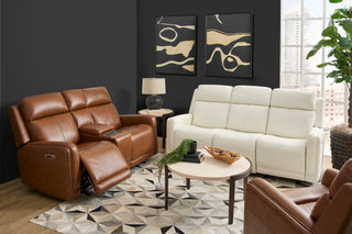 Alister Leather Power Gliding Sofa with Power Headrests & Lumbar