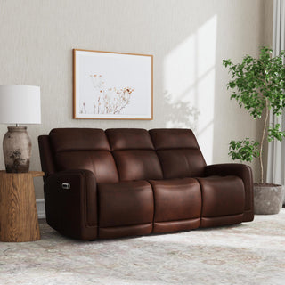 Alister Leather Power Gliding Sofa with Power Headrests & Lumbar