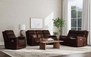 Alister Leather Power Gliding Sofa with Power Headrests & Lumbar