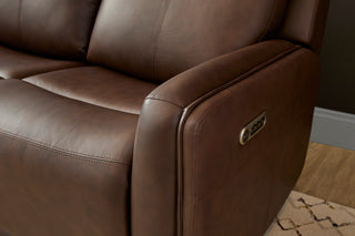 Alister Leather Power Gliding Sofa with Power Headrests & Lumbar