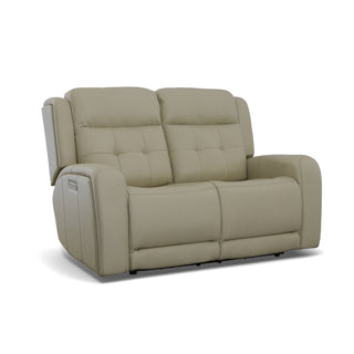 Grant Leather Power Reclining Loveseat with Power Headrests