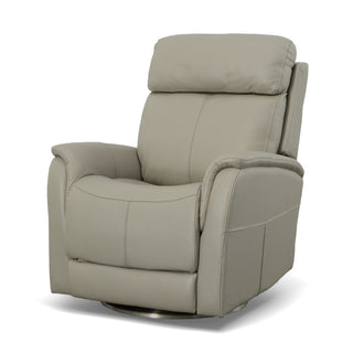 View Leather Power Swivel Recliner with Power Headrest