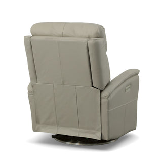 View Leather Power Swivel Recliner with Power Headrest