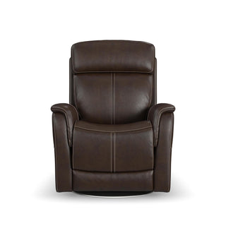 View Leather Power Swivel Recliner with Power Headrest