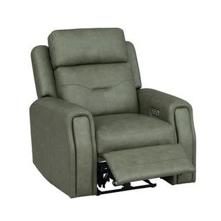 Felix Leather Power Recliner with Power Headrest, Lumbar, Heat & Massage