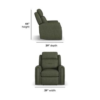 Felix Leather Power Recliner with Power Headrest, Lumbar, Heat & Massage
