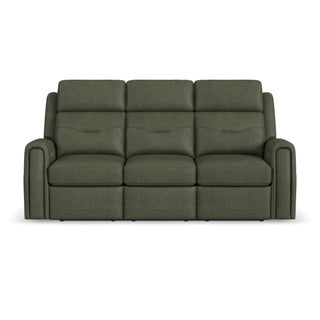 Felix Leather Power Reclining Sofa with Power Headrest, Lumbar, Heat & Massage