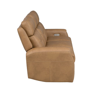 Felix Leather Power Reclining Sofa with Power Headrest, Lumbar, Heat & Massage