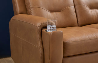 Felix Leather Power Reclining Sofa with Power Headrest, Lumbar, Heat & Massage