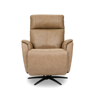 Cove Leather Power Swivel Recliner with Power Headrest, Lumbar, Heat, & Massage
