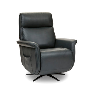 Haven Leather Power Swivel Recliner with Power Headrest, Lumbar, Heat, Massage & Ventilation
