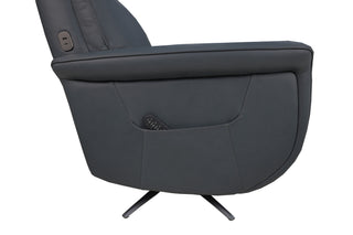 Haven Leather Power Swivel Recliner with Power Headrest, Lumbar, Heat, Massage & Ventilation