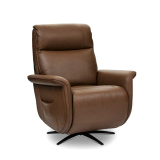 Haven Leather Power Swivel Recliner with Power Headrest, Lumbar, Heat, Massage & Ventilation