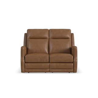 Maxwell Leather Power Reclining Loveseat with Power Headrests and Lumbar