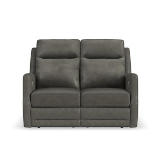 Maxwell Leather Power Reclining Loveseat with Power Headrests and Lumbar