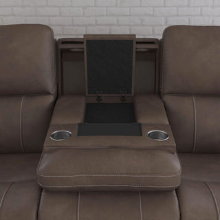 Carter Fabric Power Reclining Sofa with Console & Power Headrests & Lumbar