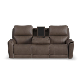 Carter Fabric Power Reclining Sofa with Console & Power Headrests & Lumbar