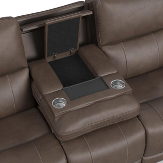 Carter Fabric Power Reclining Sofa with Console & Power Headrests & Lumbar