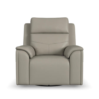 Vernon Fabric Power Swivel Gliding Recliner with Power Headrest, Lumbar, Heat & Massage