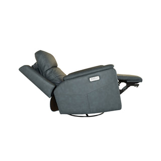 Vernon Fabric Power Swivel Gliding Recliner with Power Headrest, Lumbar, Heat & Massage