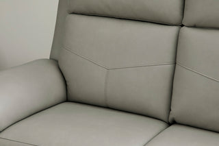 Vernon Vinyl Power Reclining Sofa with Console, Power Headrest, Lumbar, Heat & Massage