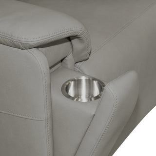 Vernon Vinyl Power Reclining Sofa with Console, Power Headrest, Lumbar, Heat & Massage