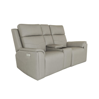 Vernon Fabric Power Reclining Loveseat with Console, Power Headrests, Lumbar, Heat & Massage