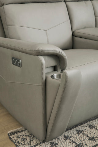 Vernon Fabric Power Reclining Loveseat with Console, Power Headrests, Lumbar, Heat & Massage