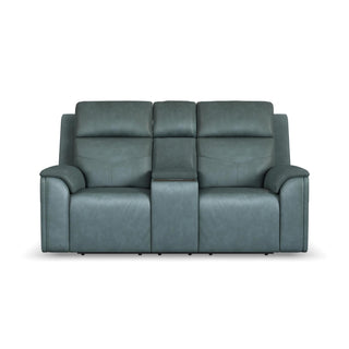 Vernon Fabric Power Reclining Loveseat with Console, Power Headrests, Lumbar, Heat & Massage