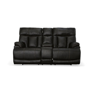 Clive Fabric Power Reclining Loveseat with Console, Power Headrests & Lumbar