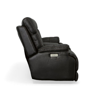 Clive Fabric Power Reclining Loveseat with Console, Power Headrests & Lumbar