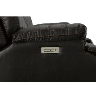 Clive Fabric Power Reclining Loveseat with Console, Power Headrests & Lumbar