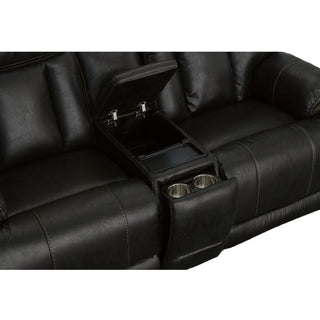 Clive Fabric Power Reclining Loveseat with Console, Power Headrests & Lumbar