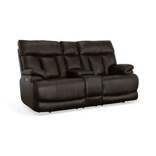 Clive Fabric Power Reclining Loveseat with Console, Power Headrests & Lumbar