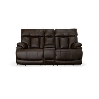 Clive Fabric Power Reclining Loveseat with Console, Power Headrests & Lumbar