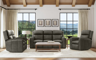 Wyatt Leather Power Reclining Sofa with Power Headrests & Lumbar