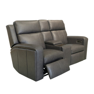 Wyatt Leather Power Reclining Loveseat with Console & Power Headrests & Lumbar