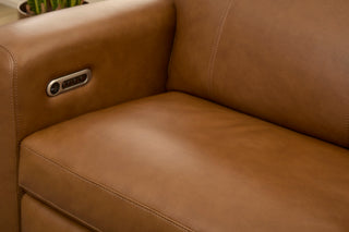 Wyatt Leather Power Reclining Loveseat with Console & Power Headrests & Lumbar